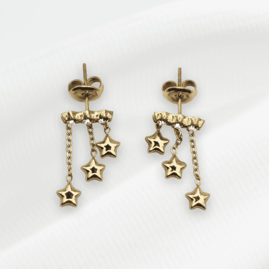 Oorstekers met ketting en sterretjes