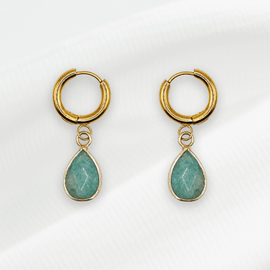 Oorringen met Amazoniet edelsteen