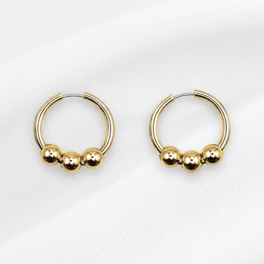 Goudkleurige hoops met 3 bolletjes