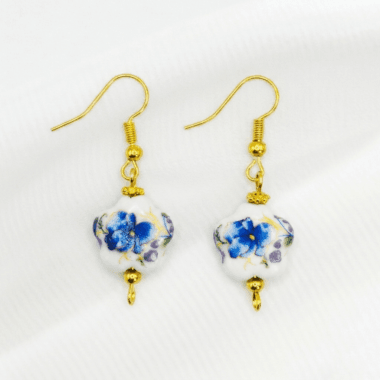 Oorhangers met porseleinen ster