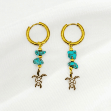 Oorringen Turquoise Turtle